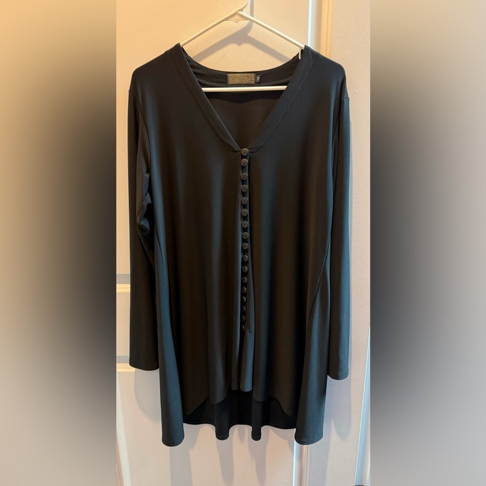 Sympli Duo Diva Tunic High Low Button Top Minimalist Staple Layer 14 - Picture 3 of 7